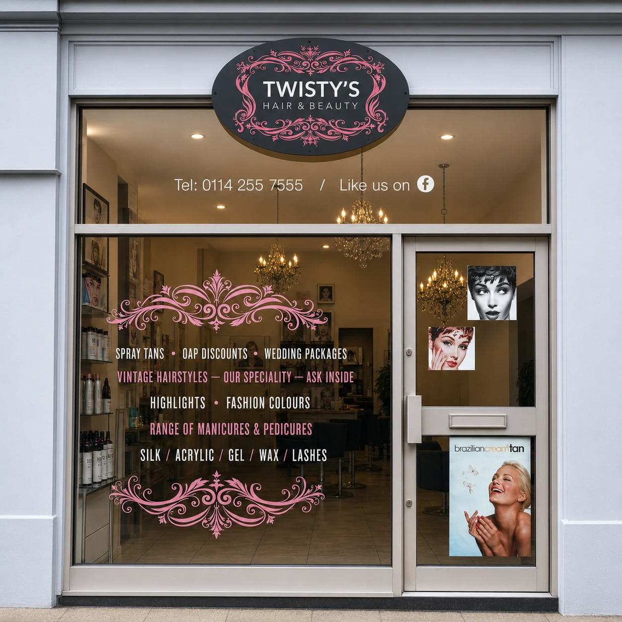 Twisty's Hair & Beauty storefront on London Road